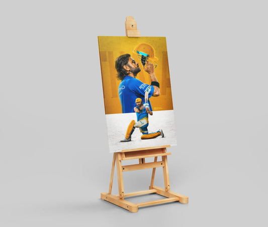 MS Dhoni CSK Poster – Cricket Wall Art Tribute to Thala | IPL Legend Print